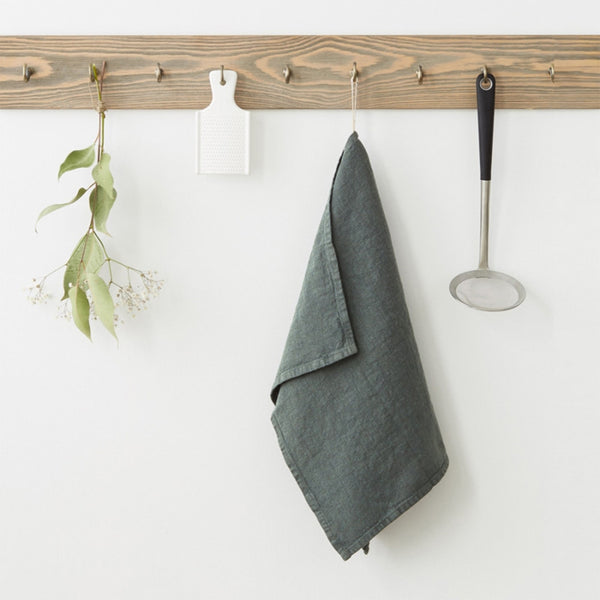 Linen Kitchen Towel Forest Green