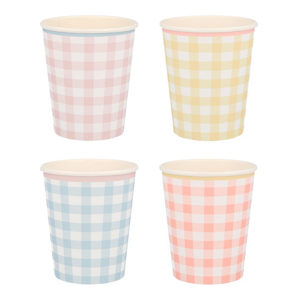 Gingham Party Cups