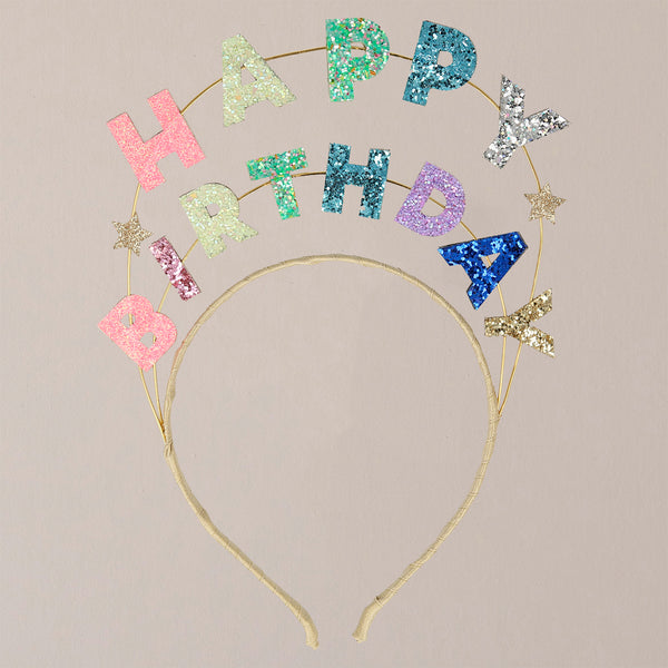 Glitter Happy Birthday Headband