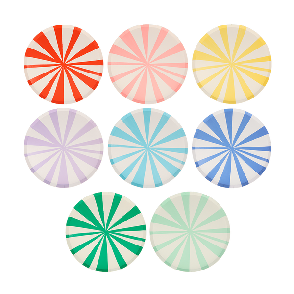 Mixed Stripe Paper Plates Small