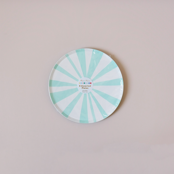 Mixed Stripe Paper Plates Small