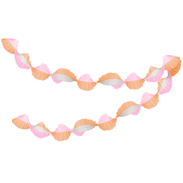 Peach & Pink Stitched Streamers