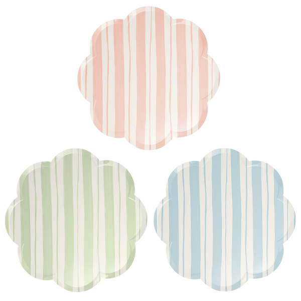 Ticking Stripe Paper Plates Large
