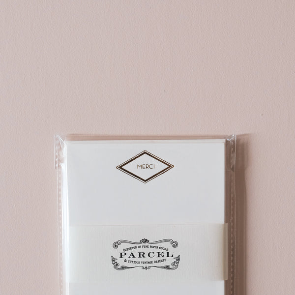 Gold Merci Note Card Set