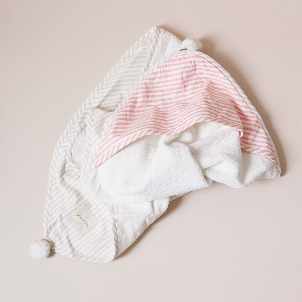 Hooded Towel Petal Stripe