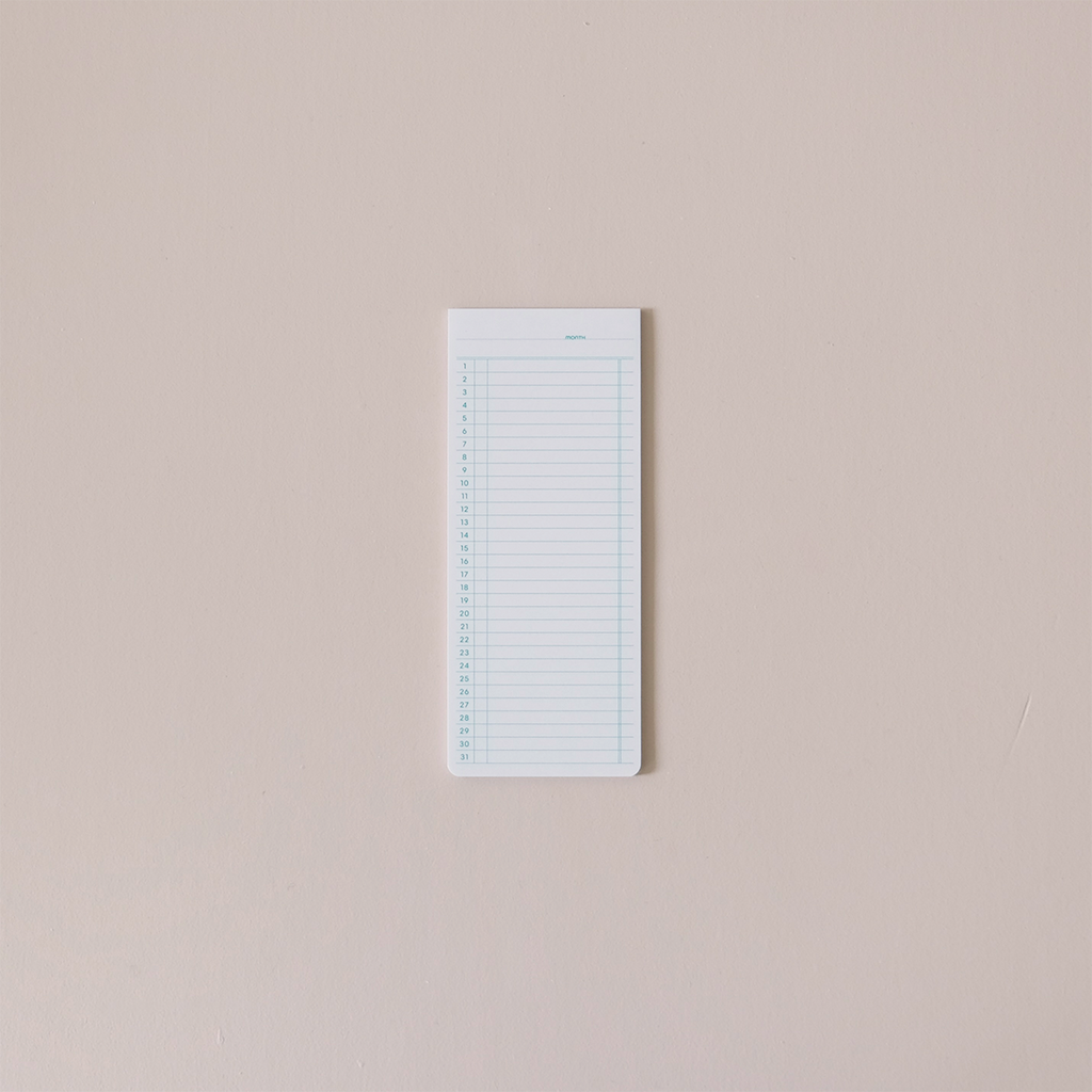 Sticky Monthly Memo Pad White