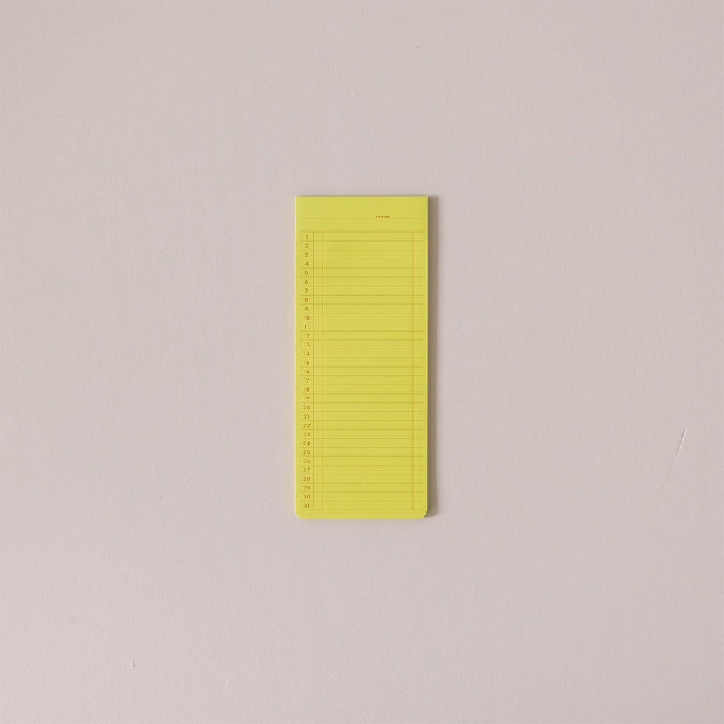 Sticky Monthly Memo Pad Yellow