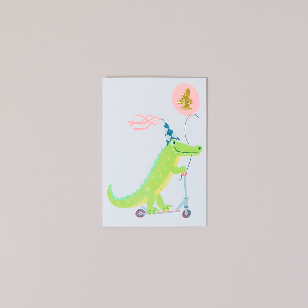 Crocodile 4th Birthday Note Card