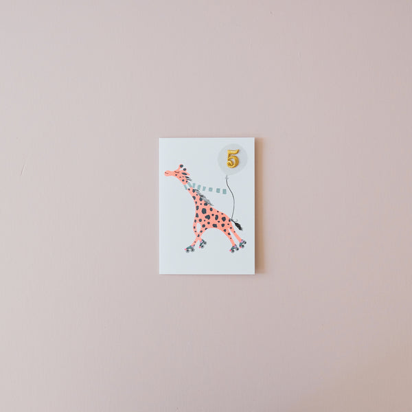 Giraffe 5th Birthday Note Card