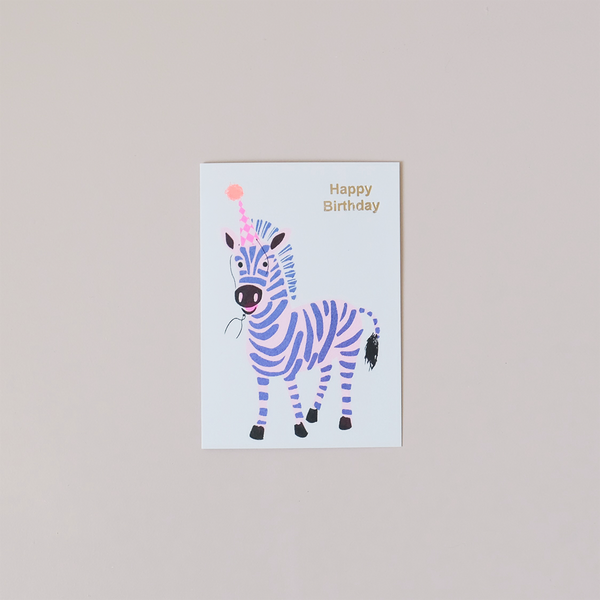 Happy Birthday Zebra Note Card