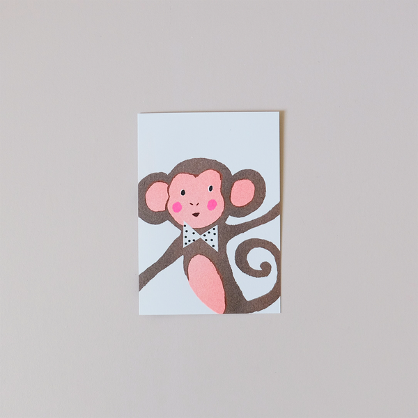 Monkey Japanese Paper Balloon Note Card