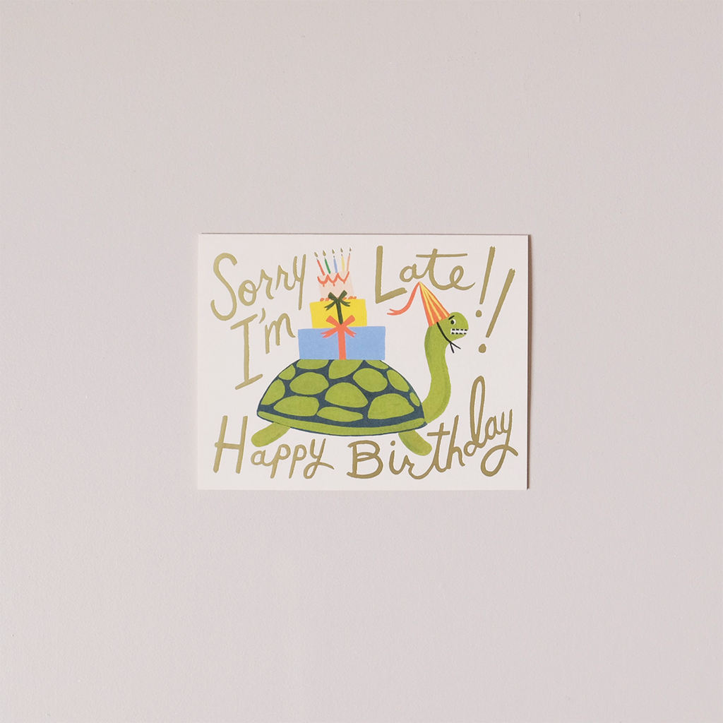 Turtle Belated Birthday Note Card