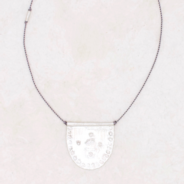 Silver Small Medallion Talisman Necklace