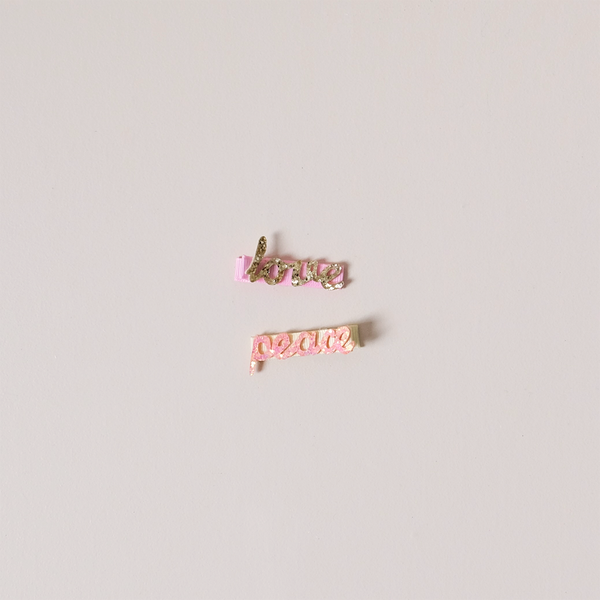 Love & Peace Hair Clip Set