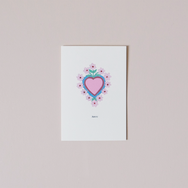 Floral Heart Note Card