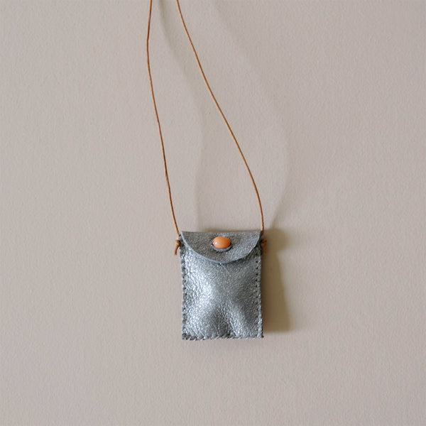 Silver Amulet Pouch Necklace