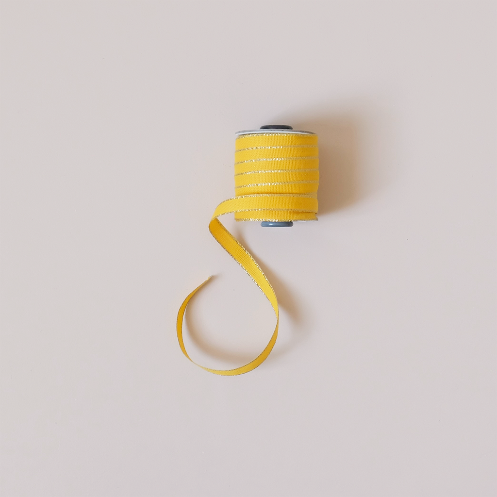 Drittofilo Cotton Ribbon, Marigold/Gold