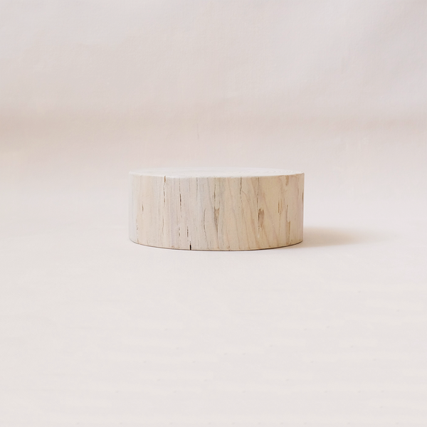 Round Wood Base Whitewash
