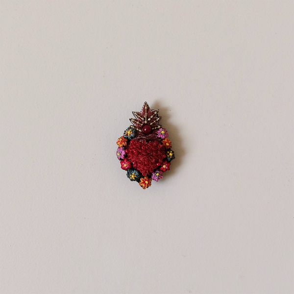 Blossom Heart Embroidered Pin