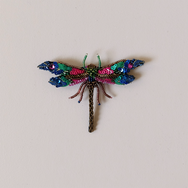 Braid Dragonfly Embroidered Pin