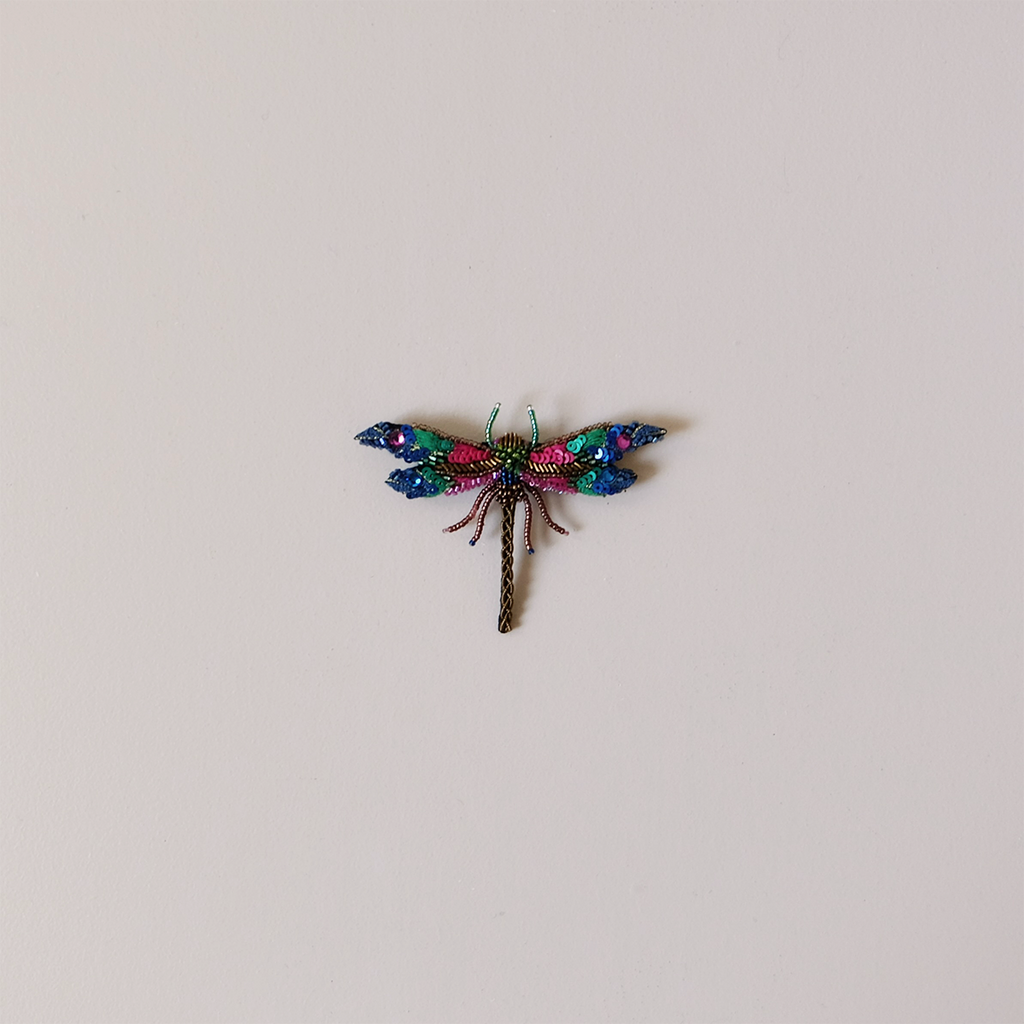 Braid Dragonfly Embroidered Pin