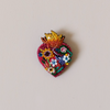 Flaming Heart Embroidered Pin