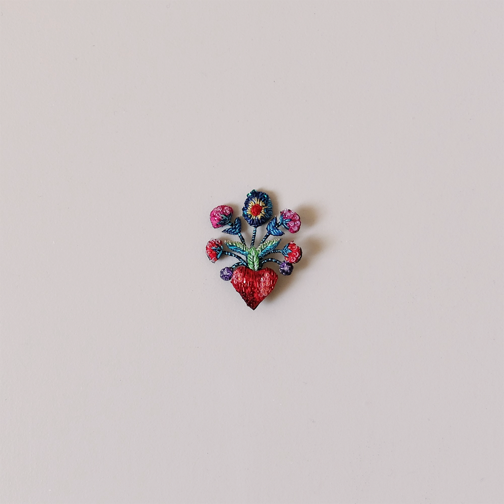 Frida's Flowers Embroidered Pin