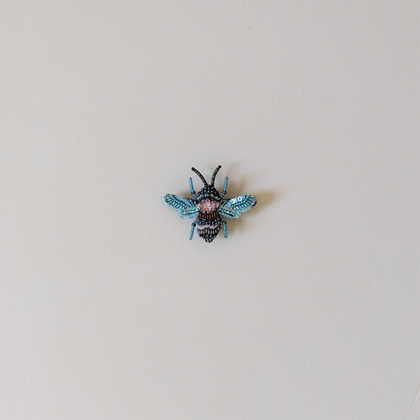 Rose Bee Embroidered Pin