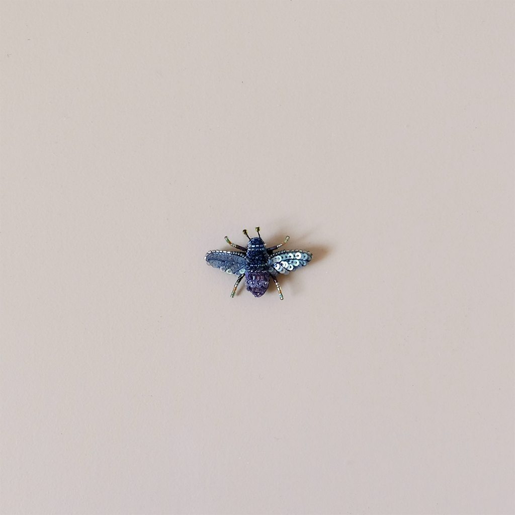 Violet Carpenter Bee Embroidered Pin