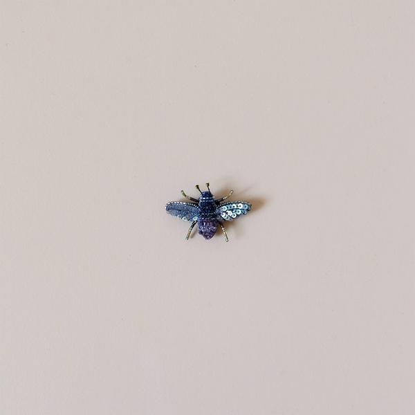 Violet Carpenter Bee Embroidered Pin