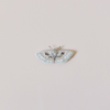 White Spring Moth Embroidered Pin