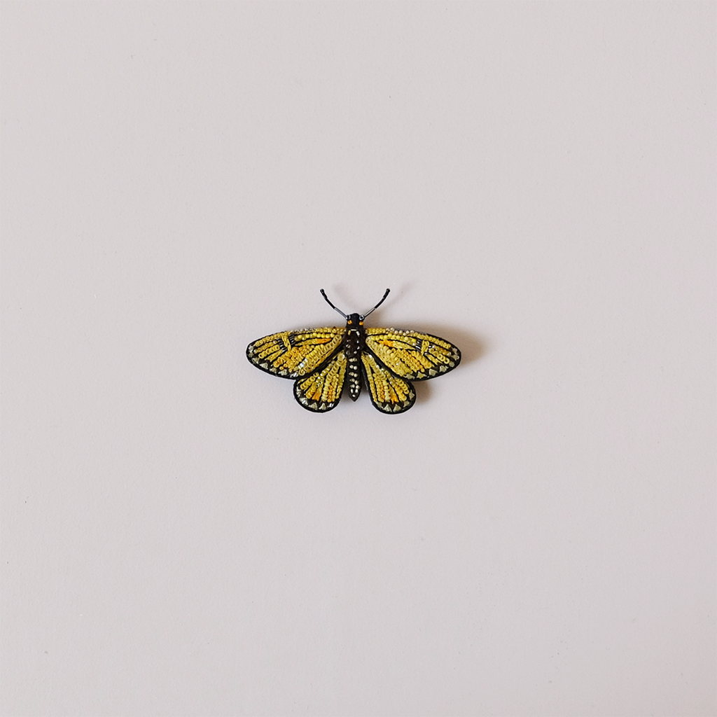 Yellow Coster Butterfly Embroidered Pin